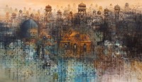A. Q. Arif, 36 x 60 Inch, Oil on Canvas, Cityscape Painting, AC-AQ-425